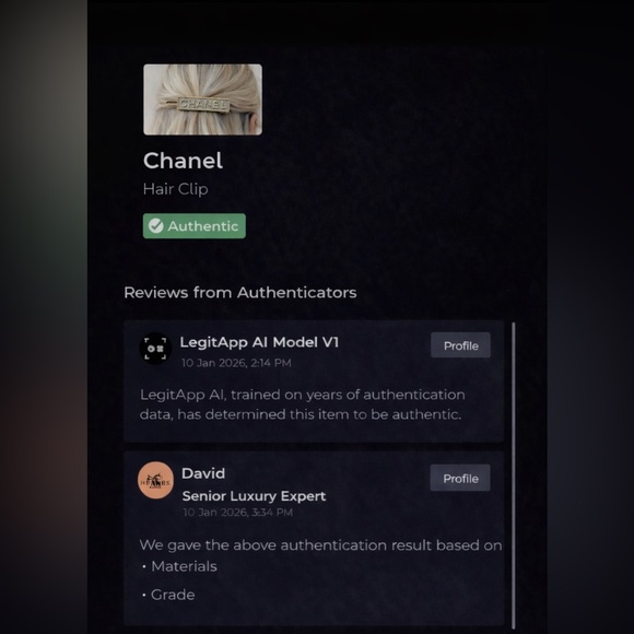 CHANEL Metallic Rectangular Hair Clip - Picture 2 of 5